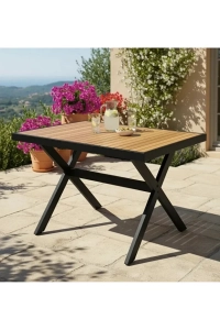 ELMAS X METAL AYAK GÜRGEN TABLA BAHÇE MOBİLYASI MASA 70x110cm